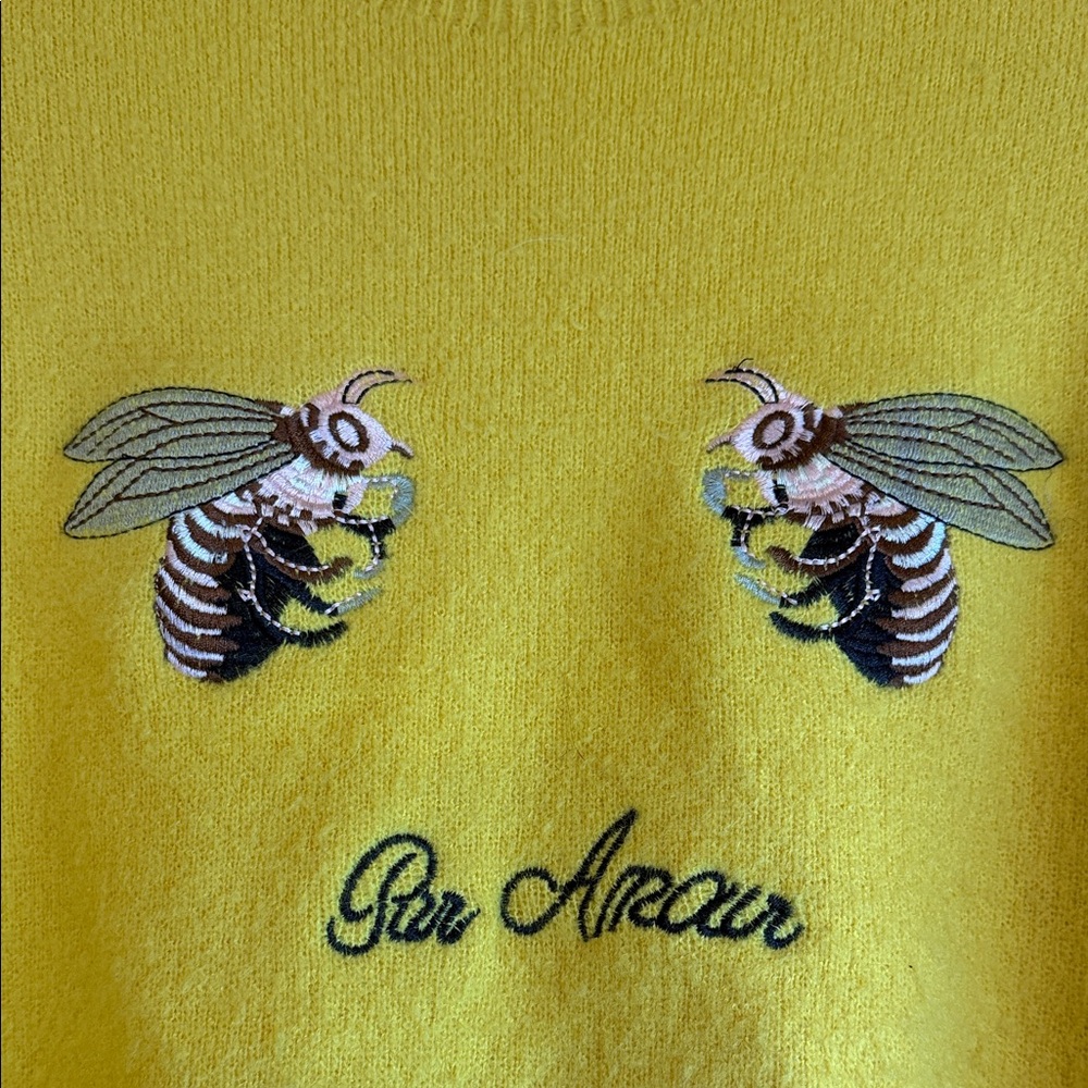 CODE X MODE Charming Yellow Bee Embroidered Sweat… - image 6